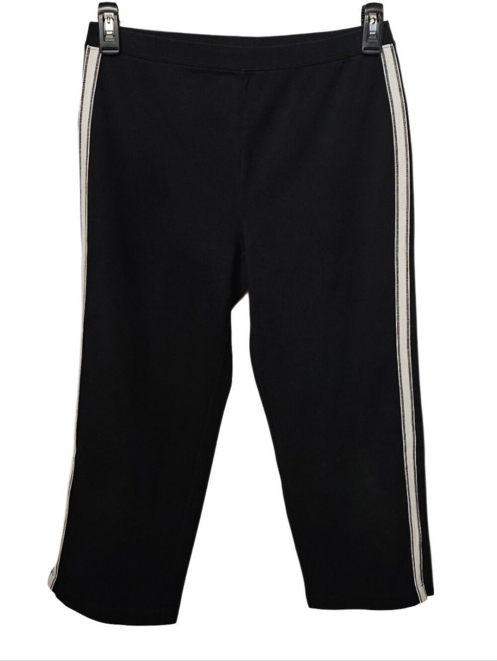 Danskin Black Athletic Pants with White Stitched Stripe